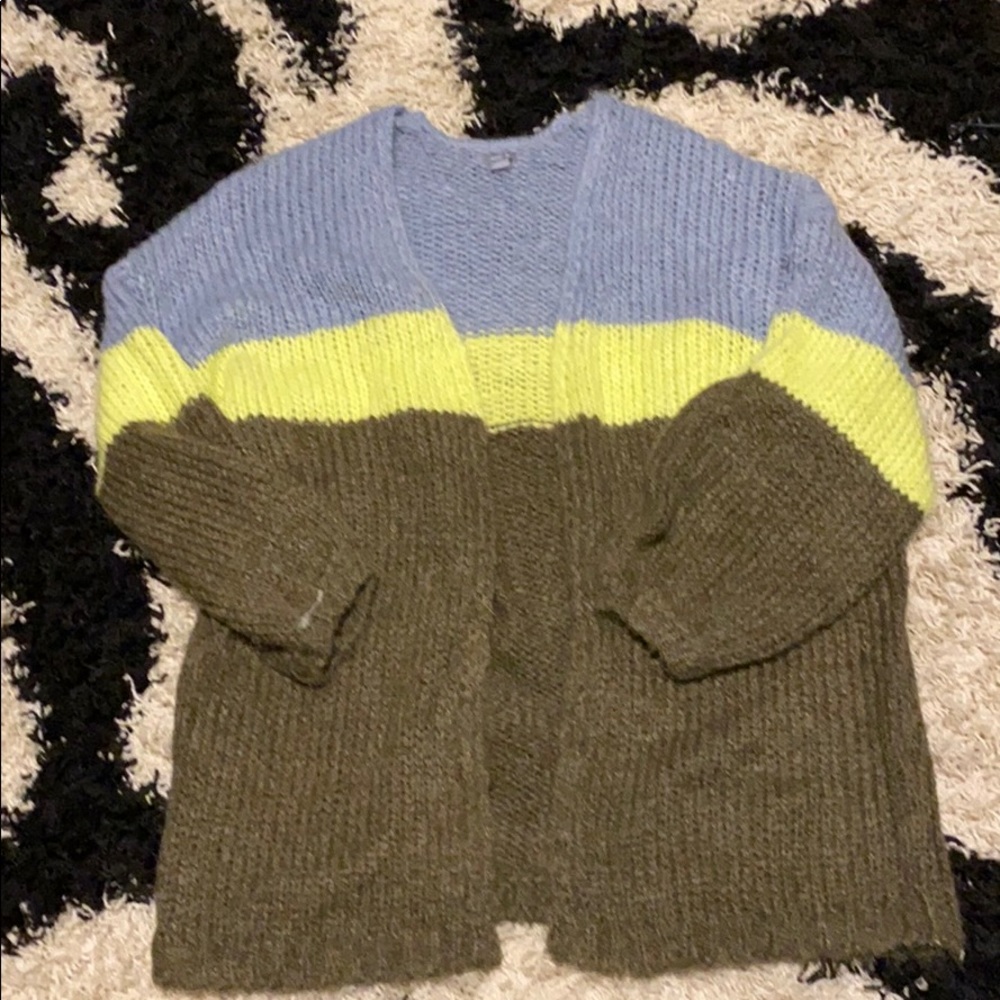 oversized soft striped cardigan